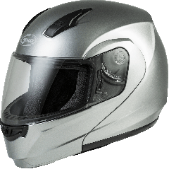 Gmax Md-04 Modular Helmet Metallic Silver Xs X-Small Silver