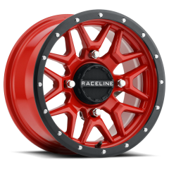 Raceline Krank Wheel 14x7 4/137 5+2 (+10mm) Blk/red