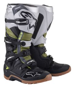 Alpinestars Tech 7 Enduro Boots Blk/slvr/mltry Grn Sz 08