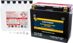 Fire Power Maintenance Free Battery With Acid  Alpine White