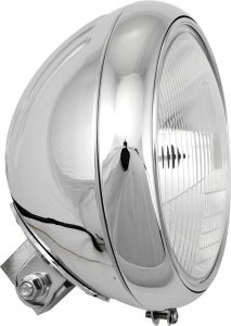 Harddrive 7" Headlight 60/55w Grooved Shell Chrome 7 in. Alpine White