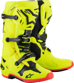Alpinestars Tech 10 Boots Ylw Fluo/blk/red Fluo Sz 7 US 07 Fluorescent Yellow/Black/Fluorescent Red