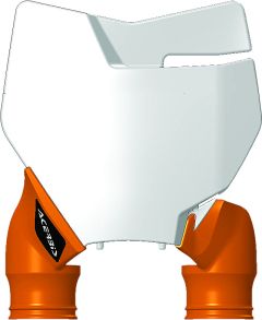 Acerbis Front Number Plate White/orange  White/Orange