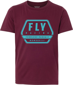 Youth Fly Racing Track Tee Maroon Yl Youth Large Maroon