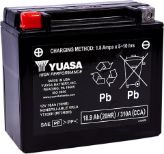 Yuasa Battery Ytx20h Sealed Factory Activated  Acid Concrete