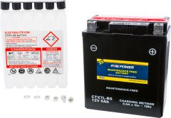Fire Power Maintenance Free Battery With Acid  Alpine White