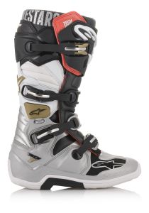 Alpinestars Tech 7 Boots Black/silver/white/gold Sz 13 US 13 Black/Silver/White/Gold
