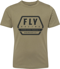 Youth Fly Racing Track Tee Olive Ys