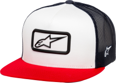 Alpinestars Forge Trucker Hat White/red Os One Size Fits Most White/Red