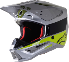 Alpinestars S-m5 Bond Helmet Slvr/ylw Fluo/mltry Grn 2x 2X-Large Silver/Fluorescent Yellow/Military Green