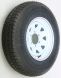 Trailer Tire & 8 Spoke Steel Wheel Assembly  White